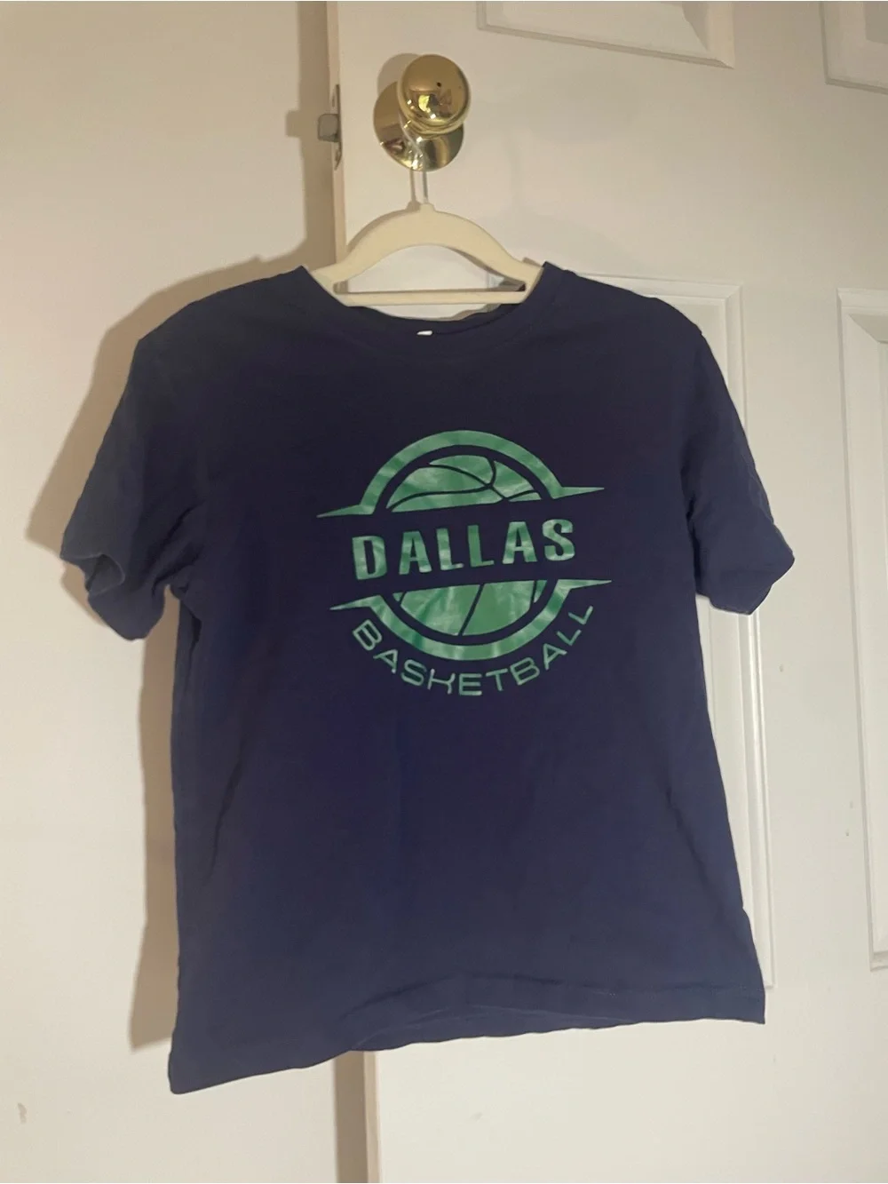 Kids Navy Tee with Green Logo